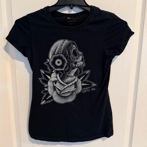 Cartel Ink black "Sugar Skull" t-shirt women’s size large